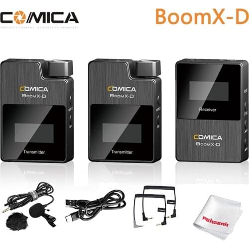 Comica BoomX-D D2 UC1 2.4G Wireless Digital Microphone Transmitter Kit Cellphone Microphone Receiver for Sony Canon Nikon Camera