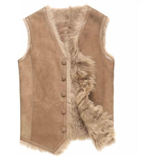 Denny&Dora Shearling Sheepskin Vest Turkey Tuscan Wool Jacket
