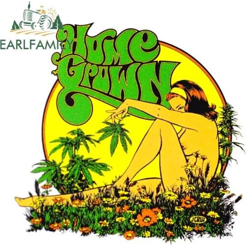 EARLFAMILY 13cm x 12.5cm for Home Grown Weed Car Stickers Occlusion Bumper Trunk Scratch Truck Car Door Protector Decal