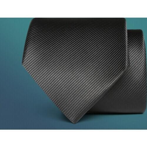 New Formal Ties For Men Classic Polyester Black Striped Party Necktie Fashion Slim 8CM Wedding Business Male Casual Groom Tie