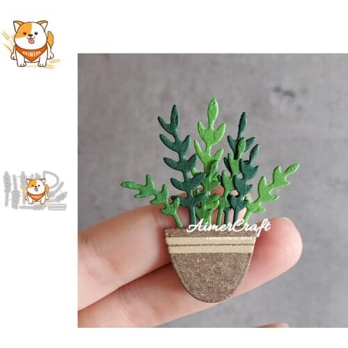 Potted Plant Metal Cutting Dies Mold Knife Scrapbooking Stencil DIY Embossing Craft Die Cuts Card Making New Dies For 2020