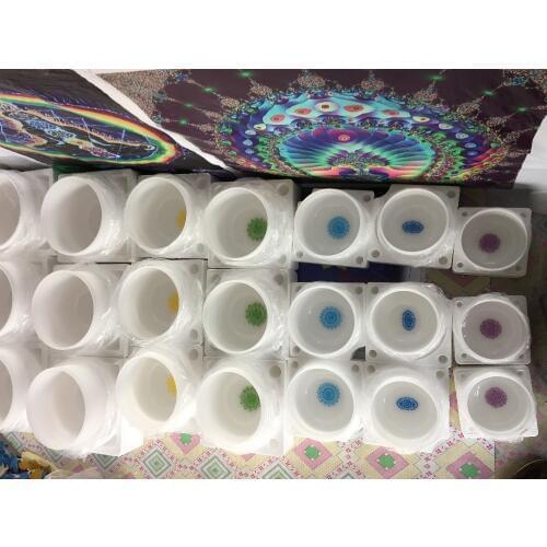 Perfect Pitch Chakras set frosted crystal singing Bowls with 7 chakras design one set 8"-14" 7 PCS CDEFGAB