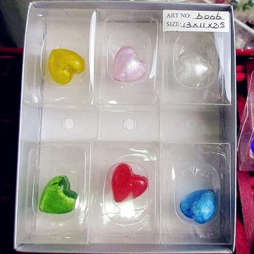 Custom handmade colorful heart shape murano glass beads romantic wedding decorative drilling bracelet pendant accessories set