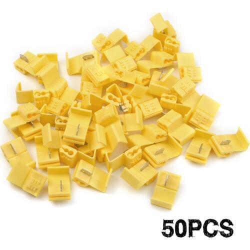 50Pcs Yellow/Red/Blue Quick Splice Terminals Crimp Wire Electrical Cable Connector Insulated For Car Electrical Crimp Cable Snap