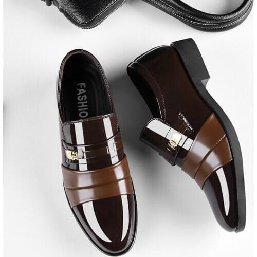 2020 Formal Shoes Pointed Toe Dress Men Loafers Leather Oxford Shoes for Men Wedding Shoes Slip on Office Shoes Plus Size 47 48
