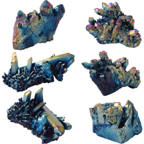 Natural Quartz Crystal Rainbow Titanium Cluster Point Rare Decoration Craft Reiki Stone Can For Healing Specimen Mineral