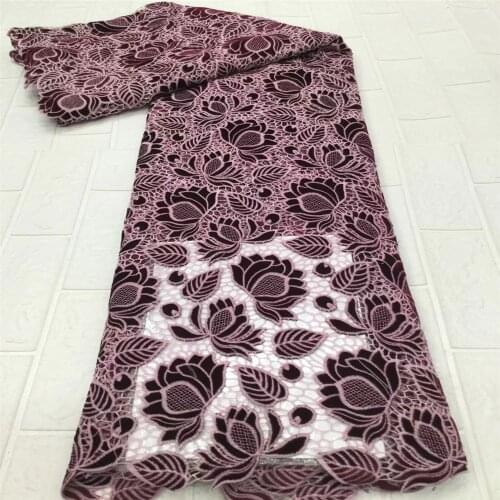 Nigerian Lace Fabric 2021 High Quality Cotton Lace African Guipure Lace Velvet Lace Embroidery Brocade Lace For Dress xc21-51