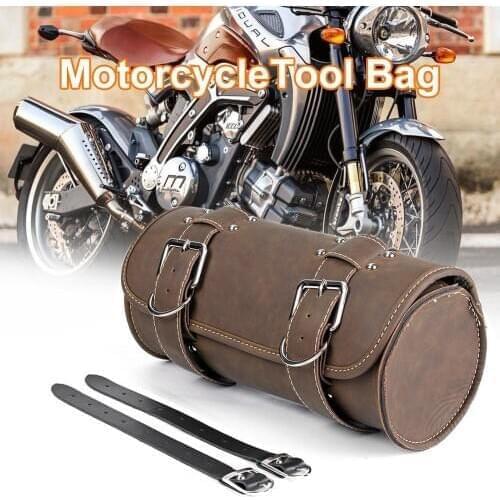Hanging Saddle Bag Stylish Practical PU Leather Tool Storage Motorcycle Front Sided Wear Resistant Large Capacity Universal