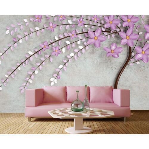 Custom 3d wallpaper elegant purple tree flower,living room TV background sofa wall bedroom restaurant mural papel de parede