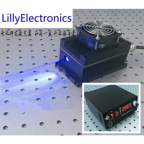 Industrial Lab 465nm 4000mW 5000mW Violet BlueLaser Dot Module + TTL/Analog 0-30KHZ + TEC Cooling 24 hours working