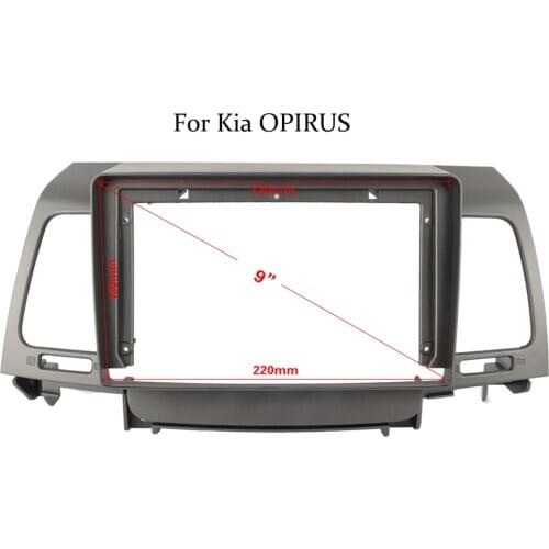 Double Din Gray ABS Trim Fascia Frame For Kia OPIRUS Refit Car Android 9"Radio Navigation DVD Mounting Dashboard New