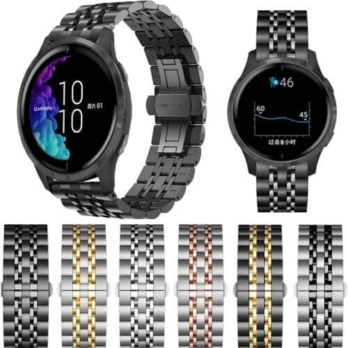 Stainless Steel Wrist Strap For Garmin Venu Smart Watch Band Bracelet Metal For GarminActive/GarminMove 3 Luxe Style Band Correa