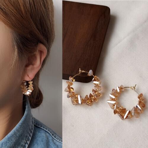 Drop Earrings for Women Simple Exquisite Crystal Earrings Light Luxury Charm Fashion Wedding Party Earrings Jewelry Wholesale