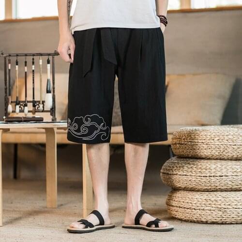 Casual Mens Shorts Cotton Chinese Style Fashion Shorts Male 2020 Summer New Man Short Pants Elastic Waist Large Size M-5XL
