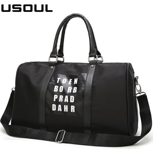 USOUL Women Travel Bags Black Casual Duffel Bag Large Capacity Hand Luggage For Women Tourism Handbag Female Fashion Gym Bags