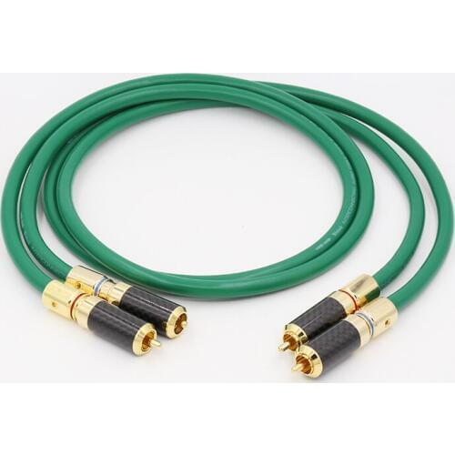 High Performance Silver plated RCA Hi Fi Cable Carbon Gold RCA Connector Audio RCA cable for HIFI