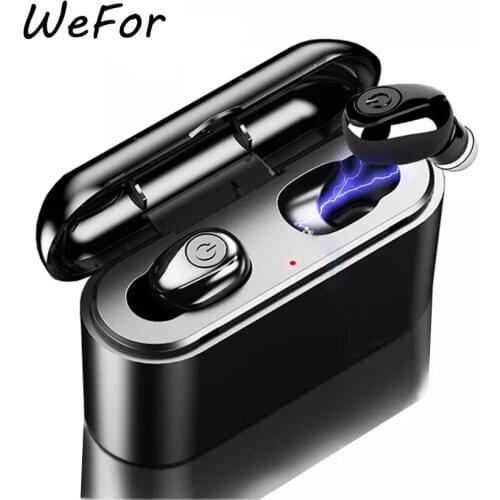 WeFor 2200mAh Power Bank TWS Bluetooth True Wireless Earphones 5D Stereo Earbuds Mini TWS Waterproof Headfrees For Smart Phones
