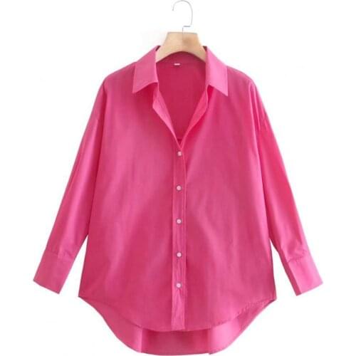 Women Shirt Single Breasted Women Shirt Turn-down Collar Spring Autumn Long Sleeve Candy Color Loose Blouse Ladies Clothing