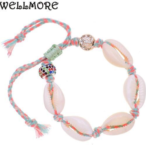 WELLMORE new handmade Bohemia shell bracelets bracelets for women lace-up beads bracelets women jewelry wholesale