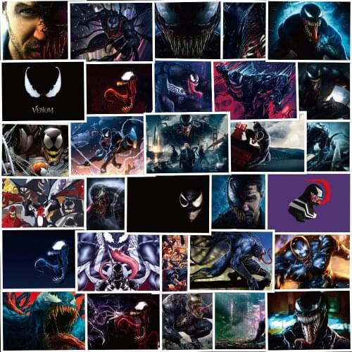 30 pieces/lot Venom Deadly Guardian Movie Posters for Home Decor Skateboard Wall Stickers Living Room Venom Doodle Stickers