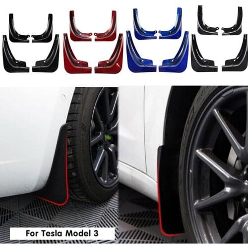 4PCS Tesla Model 3 Mud Flaps Guard Fender Front Rear Wheel Mudguard Carbon Fiber ABS Accessories For Tesla Model 3