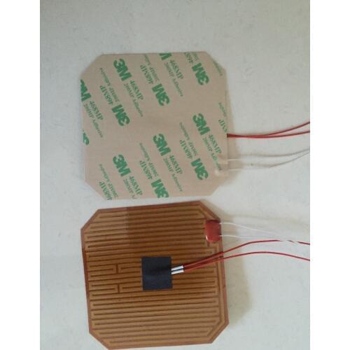 85.6mmx85.6mm 24V 24W 1A pt100 Aclass temperature sensor 3M adhesive Polyimide heating film electric heating Kapton Heater