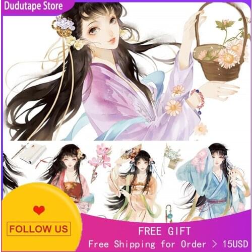 Antique Girl Character Decoration Washi Tape Sticker Daughter Love