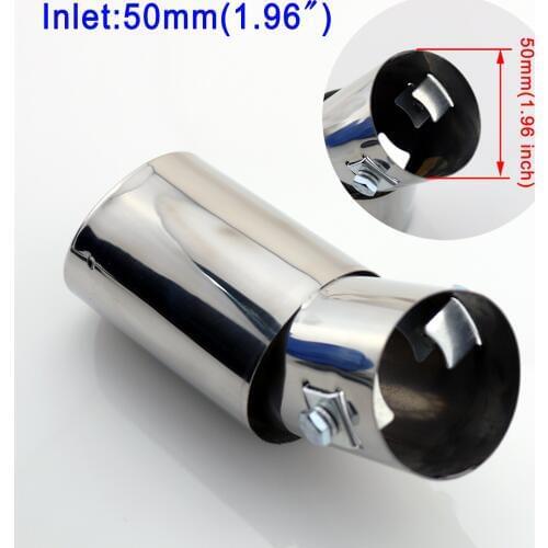 Car Rear Exhaust Silencer Trim 2" Inch 50mm Inlet Caliber Tail End Muffler Pipe Tip Cover Auto Universal Accessories