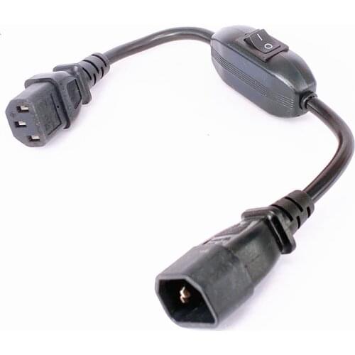 C14-C13 Extension Power Cord, IEC 320 C13 Female to C14 Male with 10A On/Off Switch Power Adapter Cable