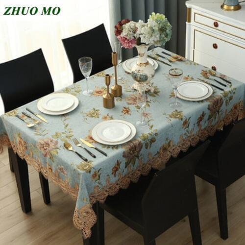 European Tablecloths hot Rectangular Table Cloth Wedding decoration Party lace Dinner Table Cover for kitchen Hotel Home Decor