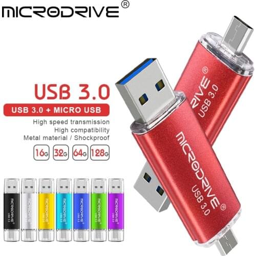 USB3.0 Pendrive 16GB OTG pen drive 4GB 8GB metal usb Flash drive 32GB 64GB 128GB flash usb memory stick for phone/ tablets