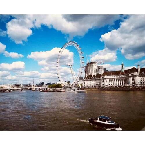 GATYZTORY Frame Painting By Numbers London Ferris Wheel Paint By Numbers Kits For Adults Home Wall Art Picture Diy Gift Arts