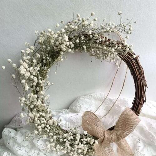 Garland for Birthday Feast Decoration Rattan Hoop Natural Dried Flower Wall Hang