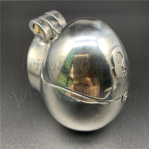 Stainless Steel Egg Shape Fully Restraint Ball Stretcher Cock Ring Male Chastity Cage Sex Toys For Men Gay Penis Chastity Lock