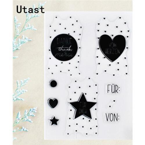 Star Heart Round Clear Silicone Stamps /Transparent Rubber Stamp for DIY Scrapbooking /Photo Album Decorative Craft Making
