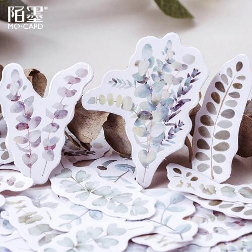 AAGU 45PCS/Lot Box Package Leaf Bullet Journal Stickers Japanese/Custom/Stationery Sticker Scrapbooking Adhesive Stickers