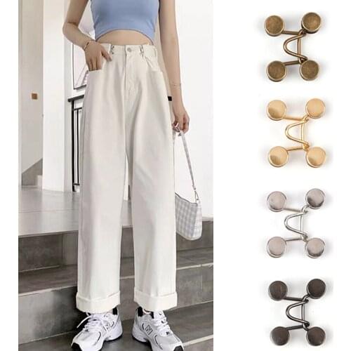 2pcs Invisible Adjust Button For Clothing Jeans Perfect Fit DIY Adjust Self Increase Reduce Waist Free Nail Waist Button Hot New