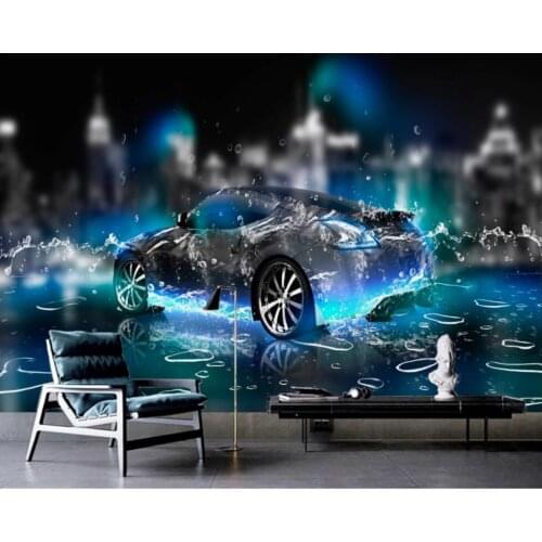 Custom mural wallpaper 3D large mural HD three-dimensional underwater sports car fantasy decorative background wall