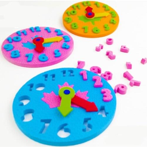 Teaching Kindergarten Manual Diy Eva Clock Early Learning Education Baby Kids Toys Montessori Teaching Aids Math Toys