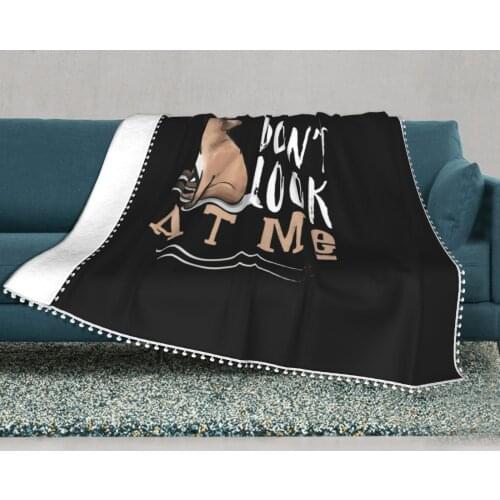 French Bulldog Blanket Warm Pom Pom Fleece Blanket Chair Super Soft Cheap Bedspread