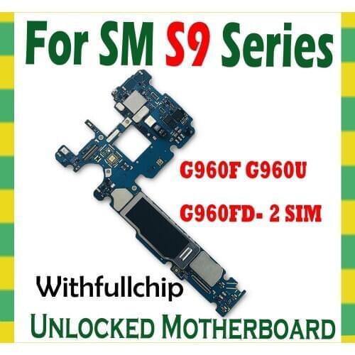 Original Unlock Motherboard For Samsung Galaxy S9 G960F G960U G965FD Full Unlocked Mainboard Android OS Main Logic Mother Board