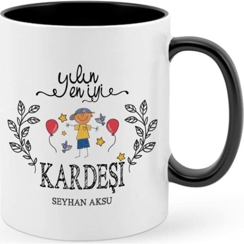 Personalized The Year 'S Best Brother Black Mug Cup-2
