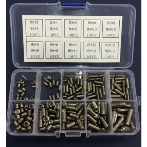 Details about Nes 200Pcs Stainless Steel Hex Socket Set Screw Assortment Kit