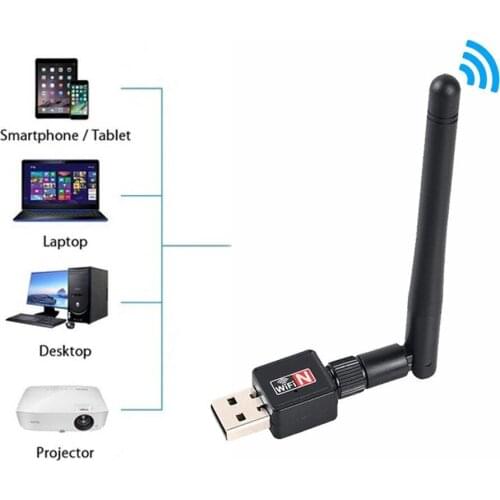 Network Card Mini USB WiFi Adapter Card 150 Mbps 2dBi WiFi Antenna USB WiFi 2.4G PC adapter Ethernet Receiver WiFi Dongle