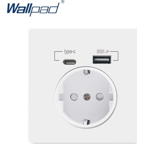 EU Type C USB Outlet Wall Quick Express Charger Adapter EU German AC Power Socket Smart Home 5V 2100MA with Claws