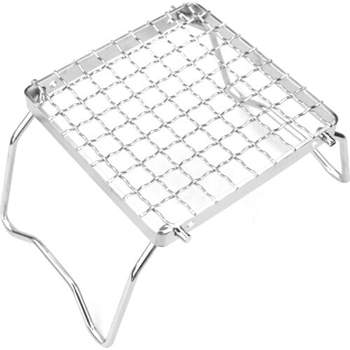 Mini Folding Grill Rack with Adjustable Gear Camping Stove Grill Rack for Camping Hiking Fishing Barbecue Garden Kitchen