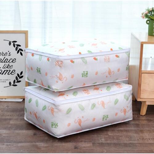 Flamingo Shape Quilt Storage Bag Home Clothes Quilt Pillow Blanket Storage Bag Travel Luggage Organizer Dampproof Sorting Bag