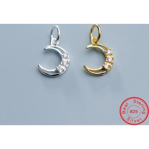 UQBing Silver Color Hollow Moon Zircon DIY Charms Necklace Pendant Anklet Jewelry Making Accessory