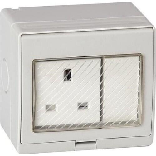 IP55 Waterproof Socket 250V 13A UK Standard Wall Power Outlet With Switch For Kitchen Outdoor Surface Mounted Electrical Outlet