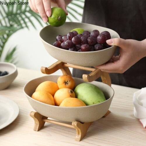 Japanese Creative Household Ceramic Fruit Plate Double Layer Dried Fruit Plate Snack Plate Storage Tray Living Room Candy Plate